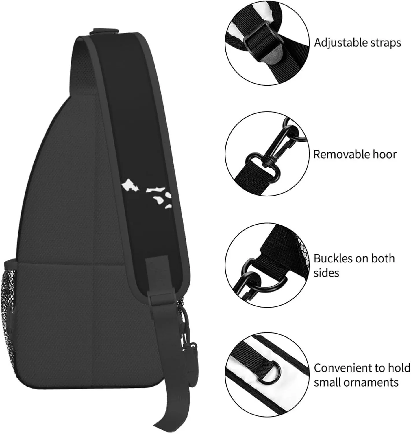 Hawaii Hawaiian Island Sling Backpack Shoulder Chest Bag For Men Women Hiking Travel Crossbody Daypack