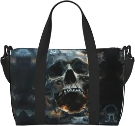 Horror Ghost Skull Small Duffel Bag Foldable Travel Bag Weekender Bag Overnight Gym Hospital Bags For Women&Men