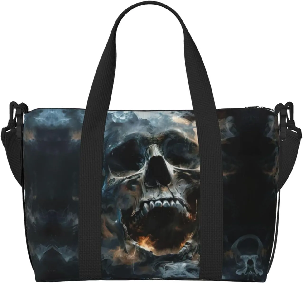 Horror Ghost Skull Small Duffel Bag Foldable Travel Bag Weekender Bag Overnight Gym Hospital Bags For Women&Men