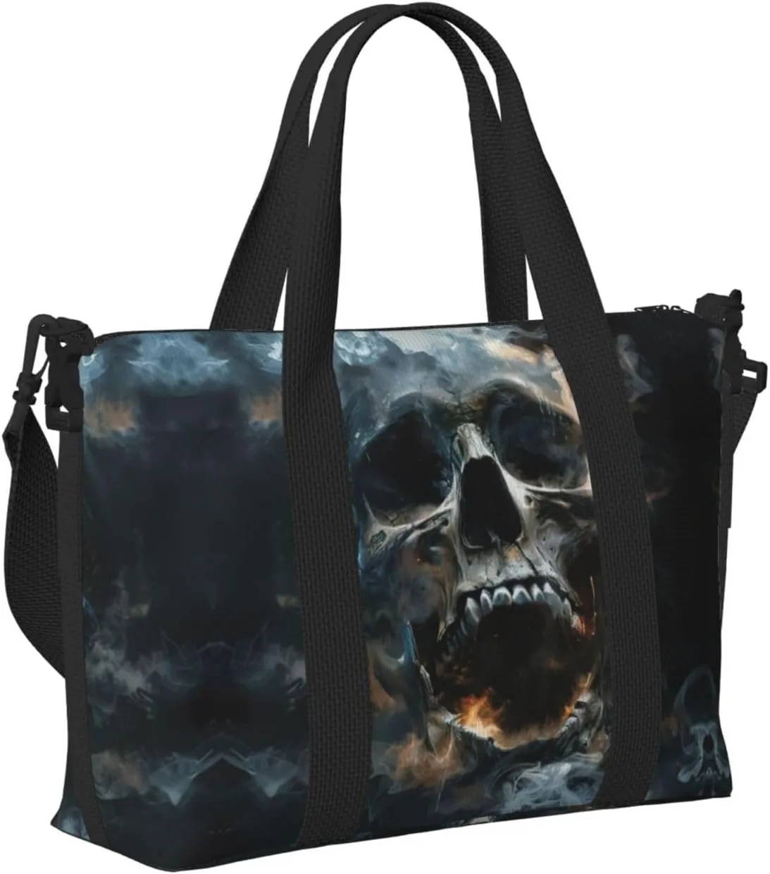 Horror Ghost Skull Small Duffel Bag Foldable Travel Bag Weekender Bag Overnight Gym Hospital Bags For Women&Men