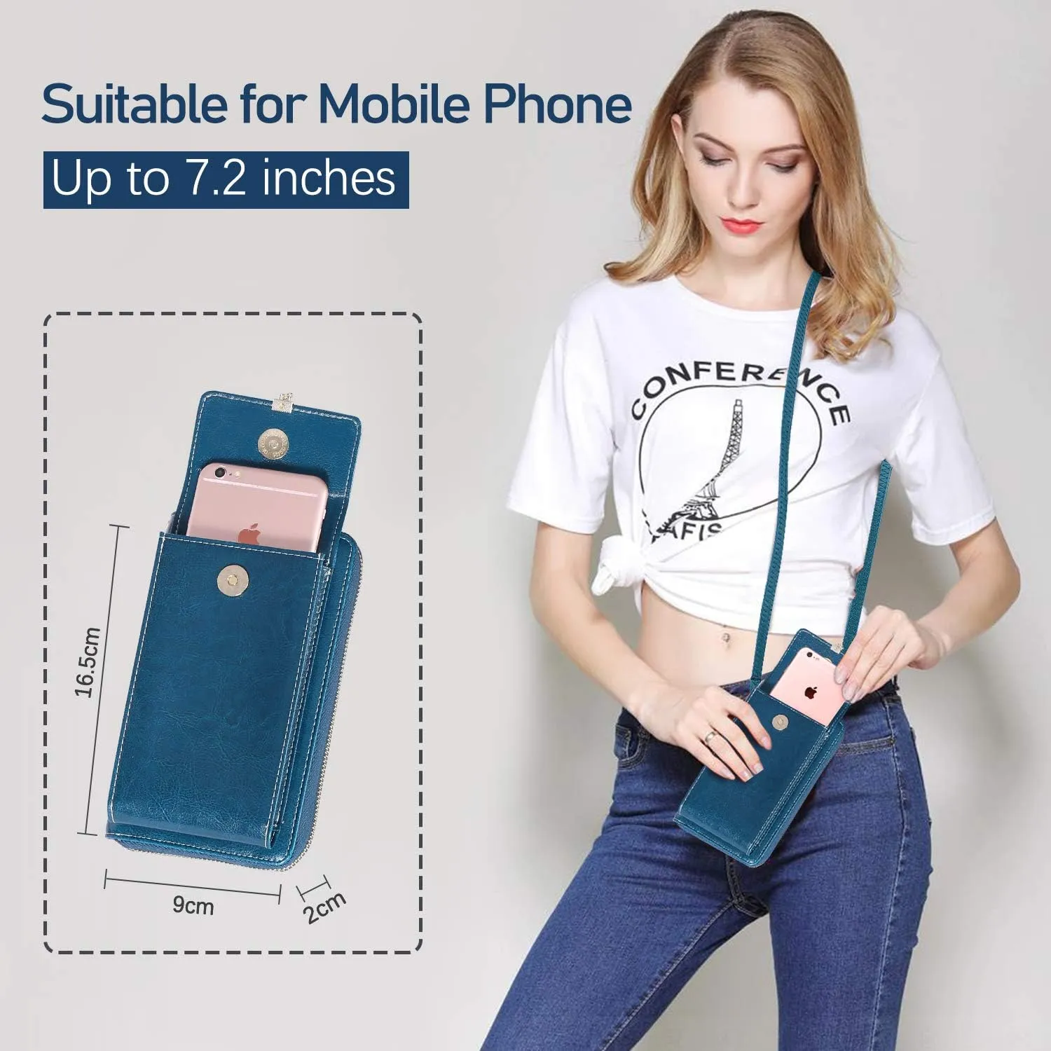 HUANLANG Small Crossbody Phone Bags for Women Leather Cell Phone Purse Wallet