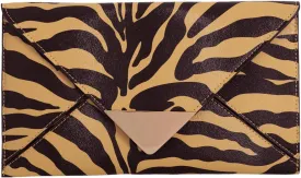 JNB Synthetic Leather Zebra Print Envelope Clutch