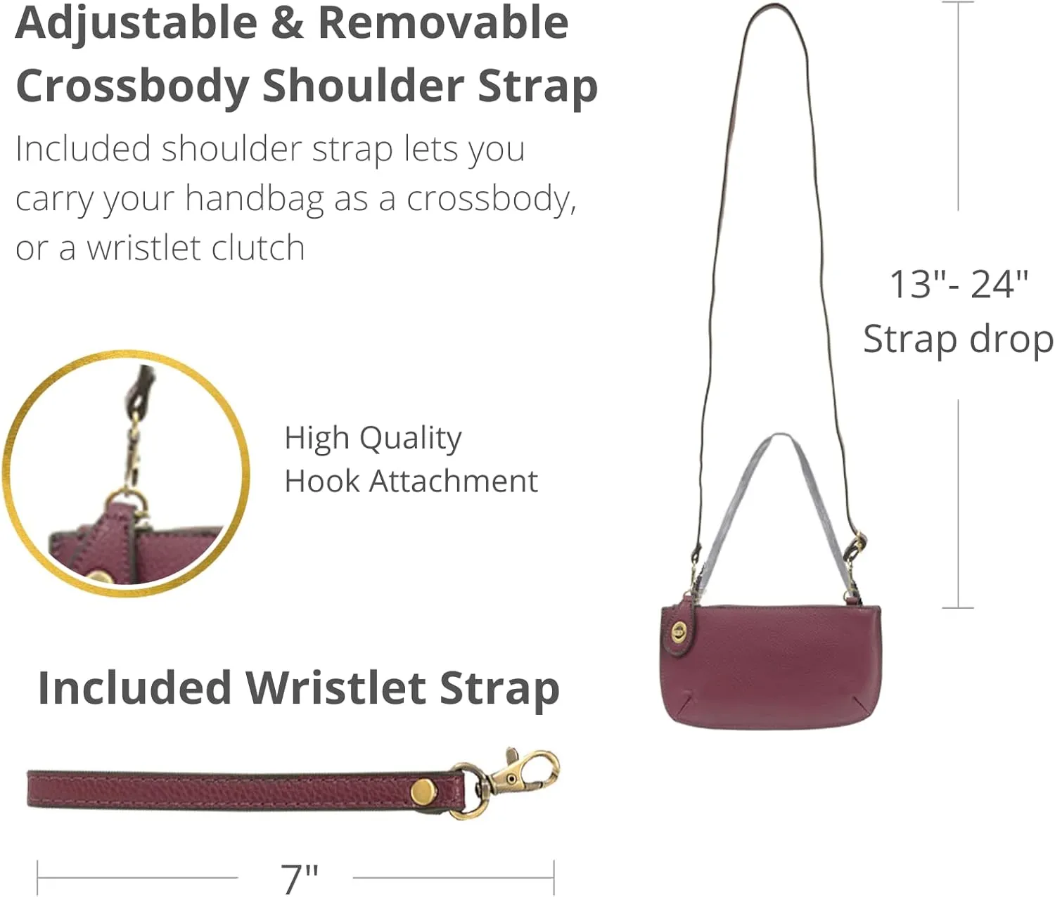 Joy Susan Women's Fashion Purse Mini Crossbody Wristlet Clutch Handbag