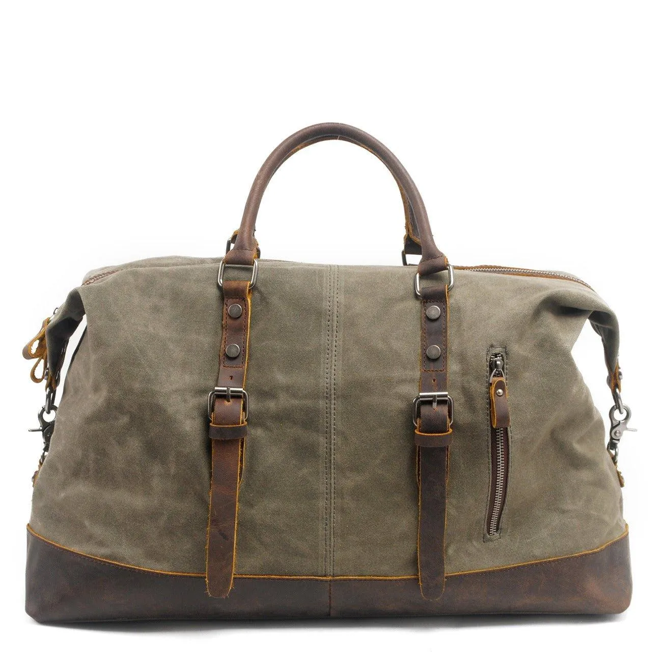 Large Waxed Canvas Weekender Duffle Bag Travel Mens