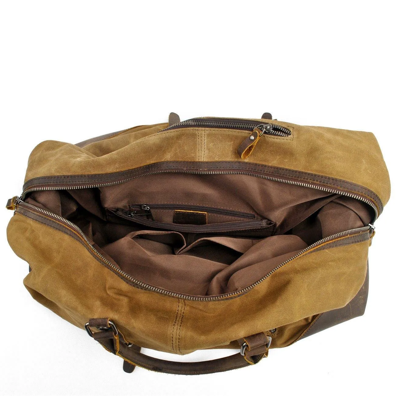 Large Waxed Canvas Weekender Duffle Bag Travel Mens
