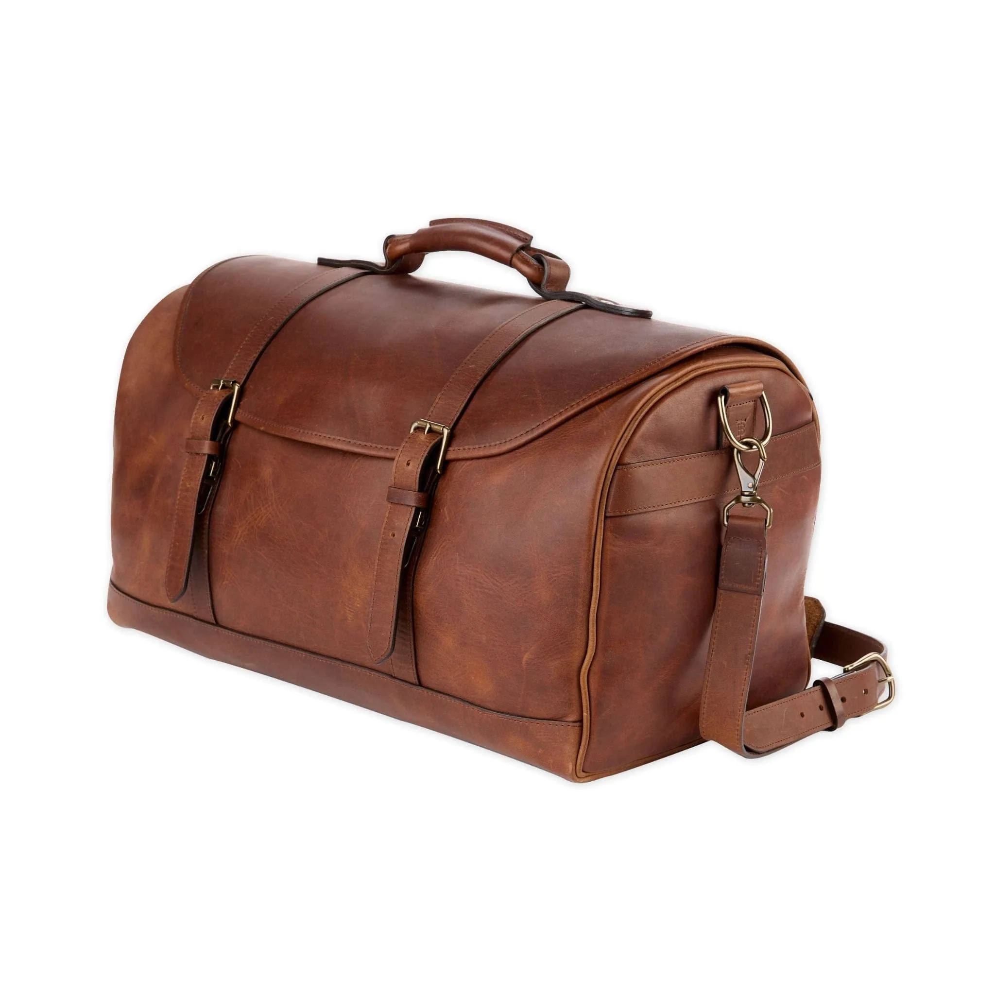 Leather Weekender Duffel Bag