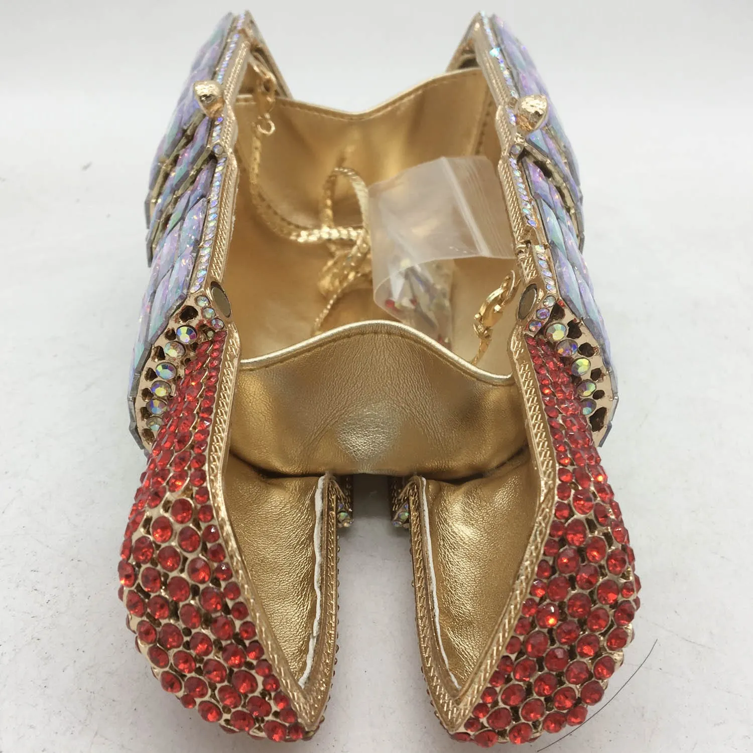 Lipstick Crystal Purse Rhinestone Clutch Evening Handbag