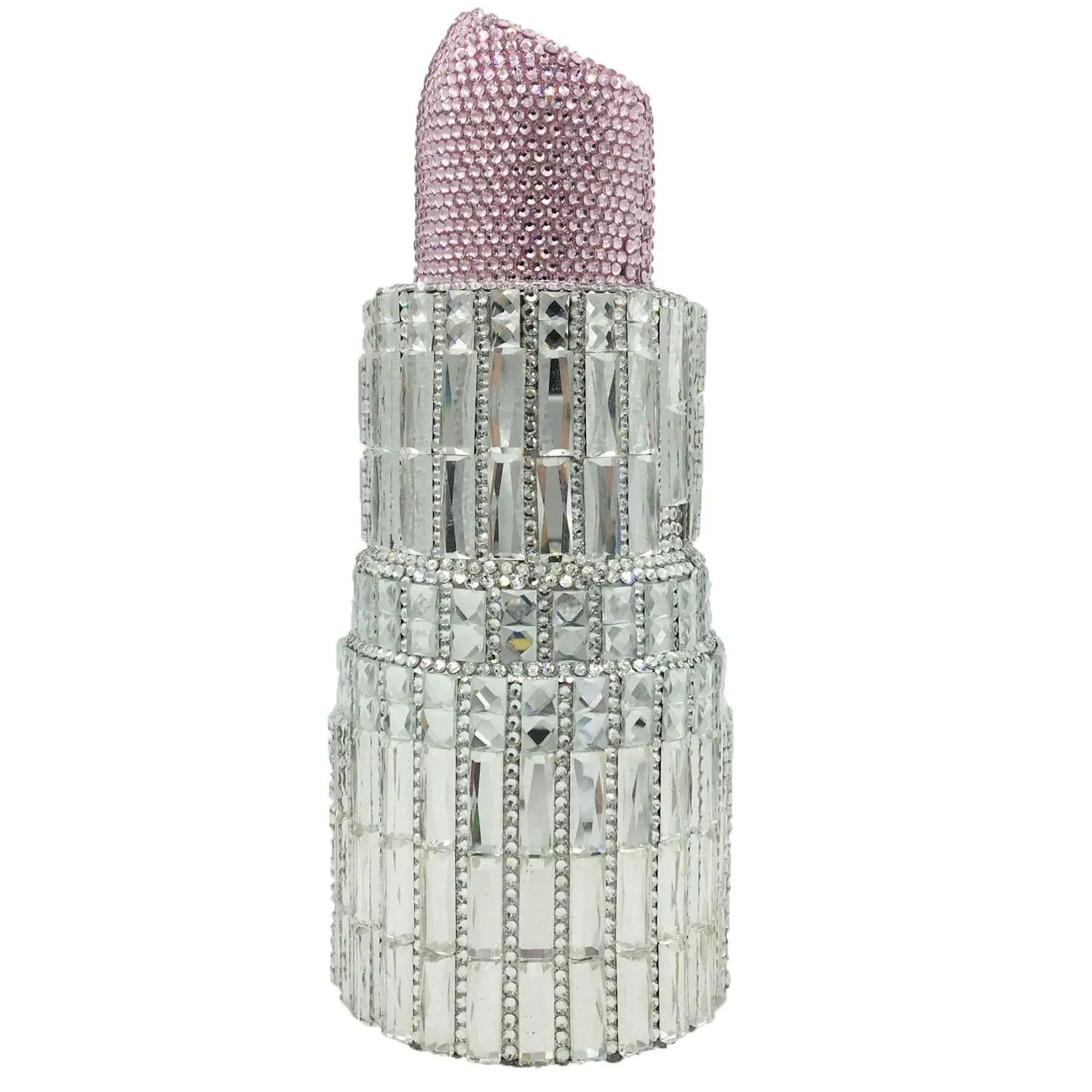 Lipstick Crystal Purse Rhinestone Clutch Evening Handbag
