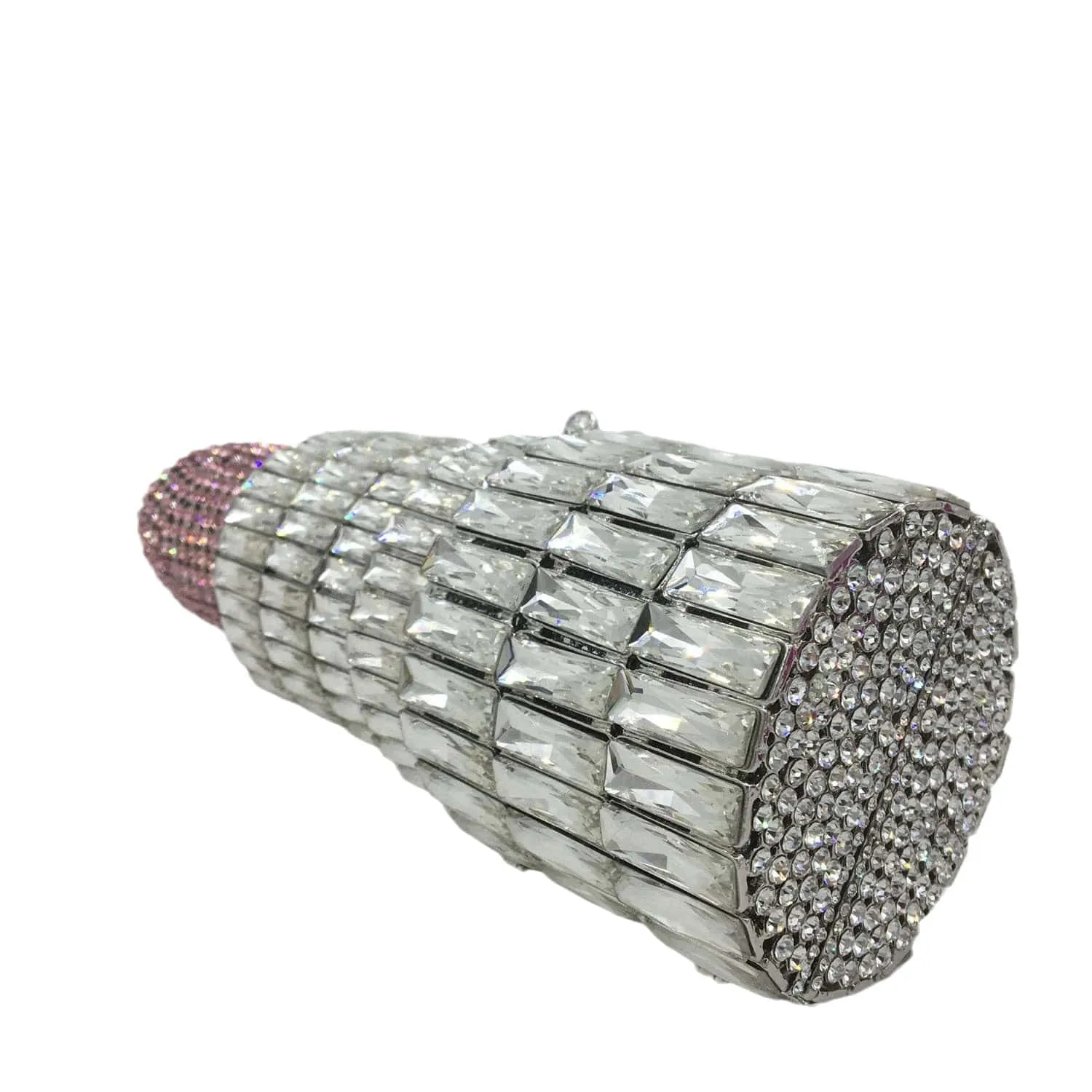 Lipstick Crystal Purse Rhinestone Clutch Evening Handbag