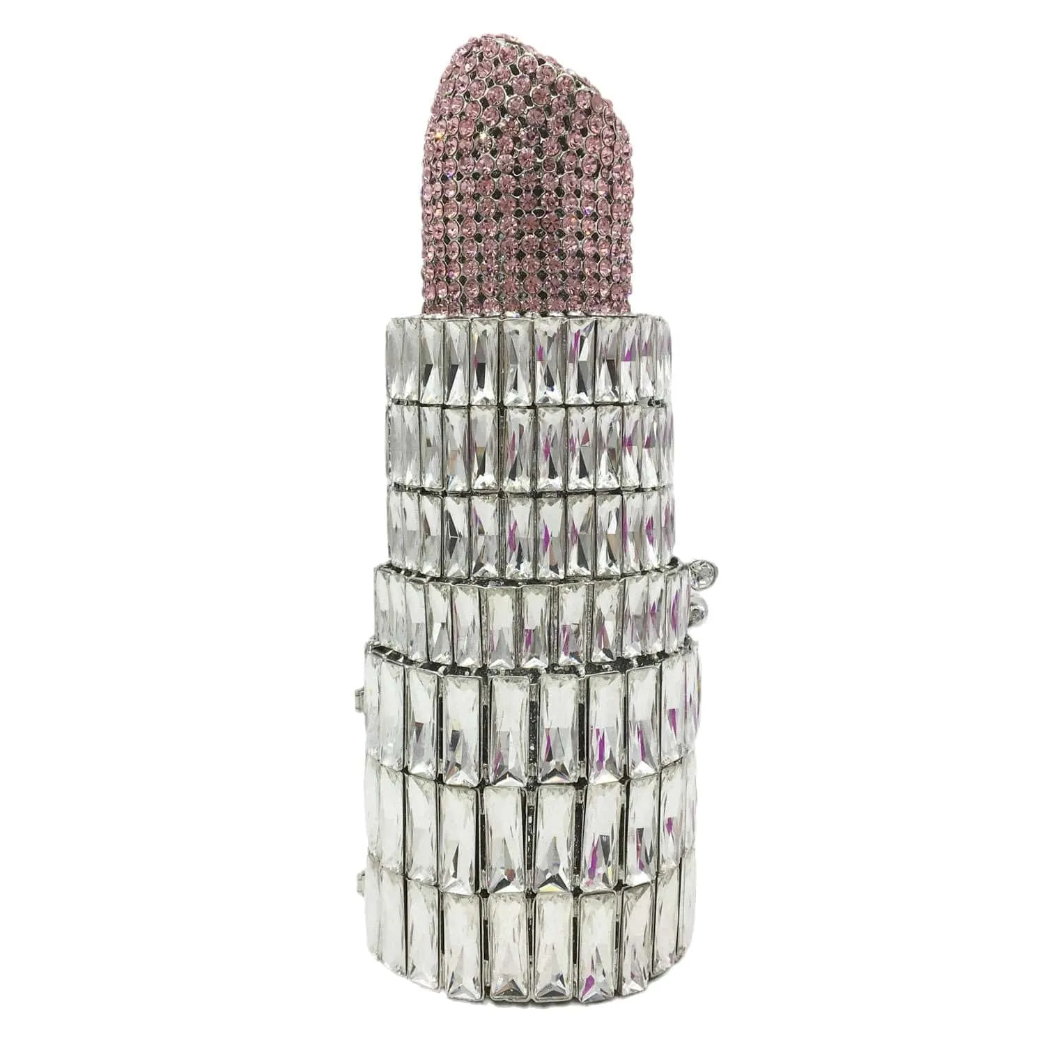 Lipstick Crystal Purse Rhinestone Clutch Evening Handbag