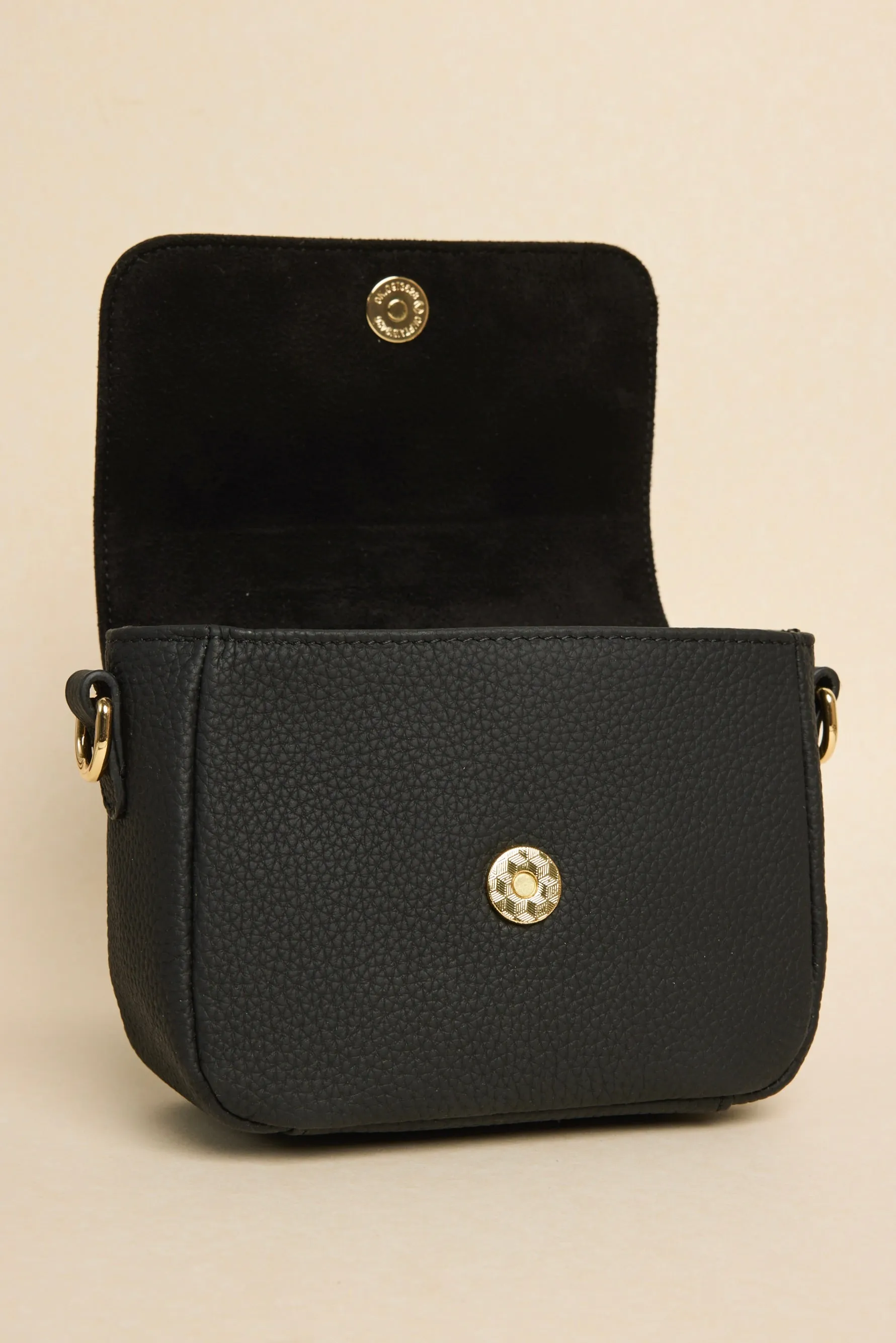 London Black Leather Small Crossbody Bag