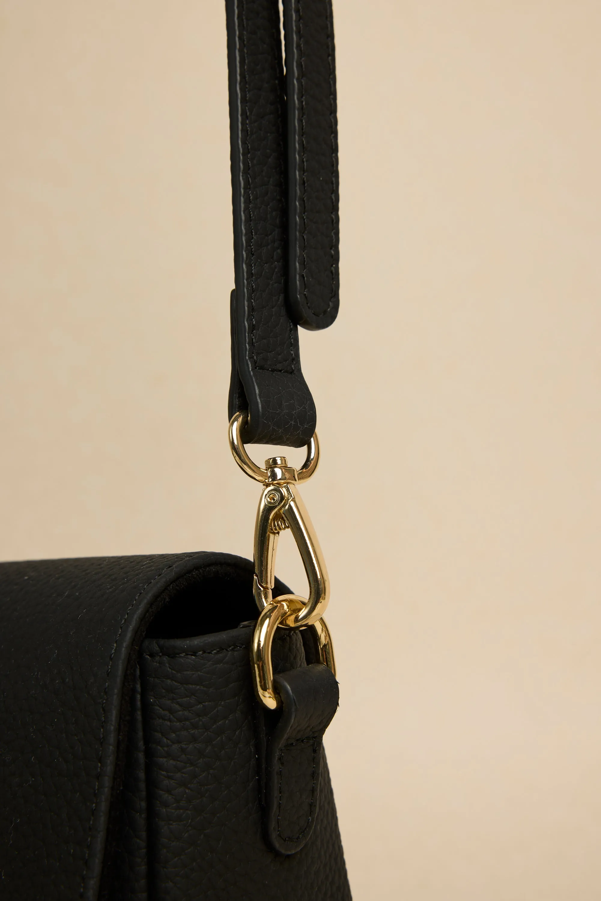 London Black Leather Small Crossbody Bag