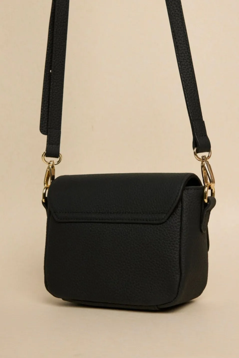 London Black Leather Small Crossbody Bag