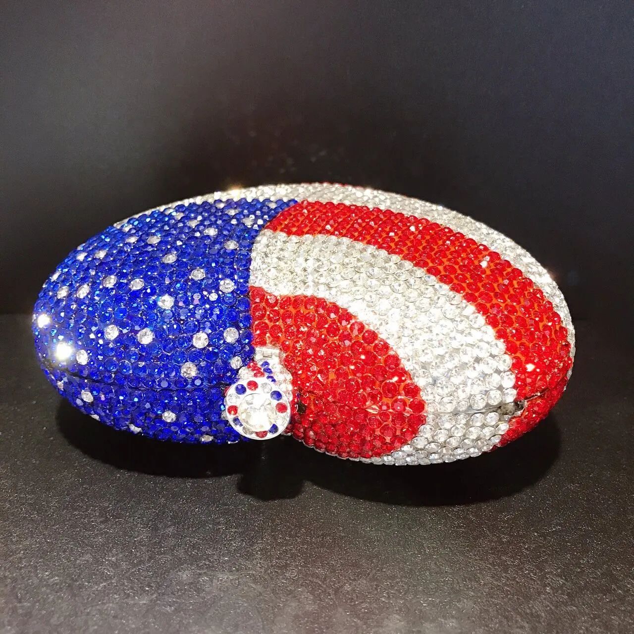 Luxury Crystal American Flag Clutch Bag