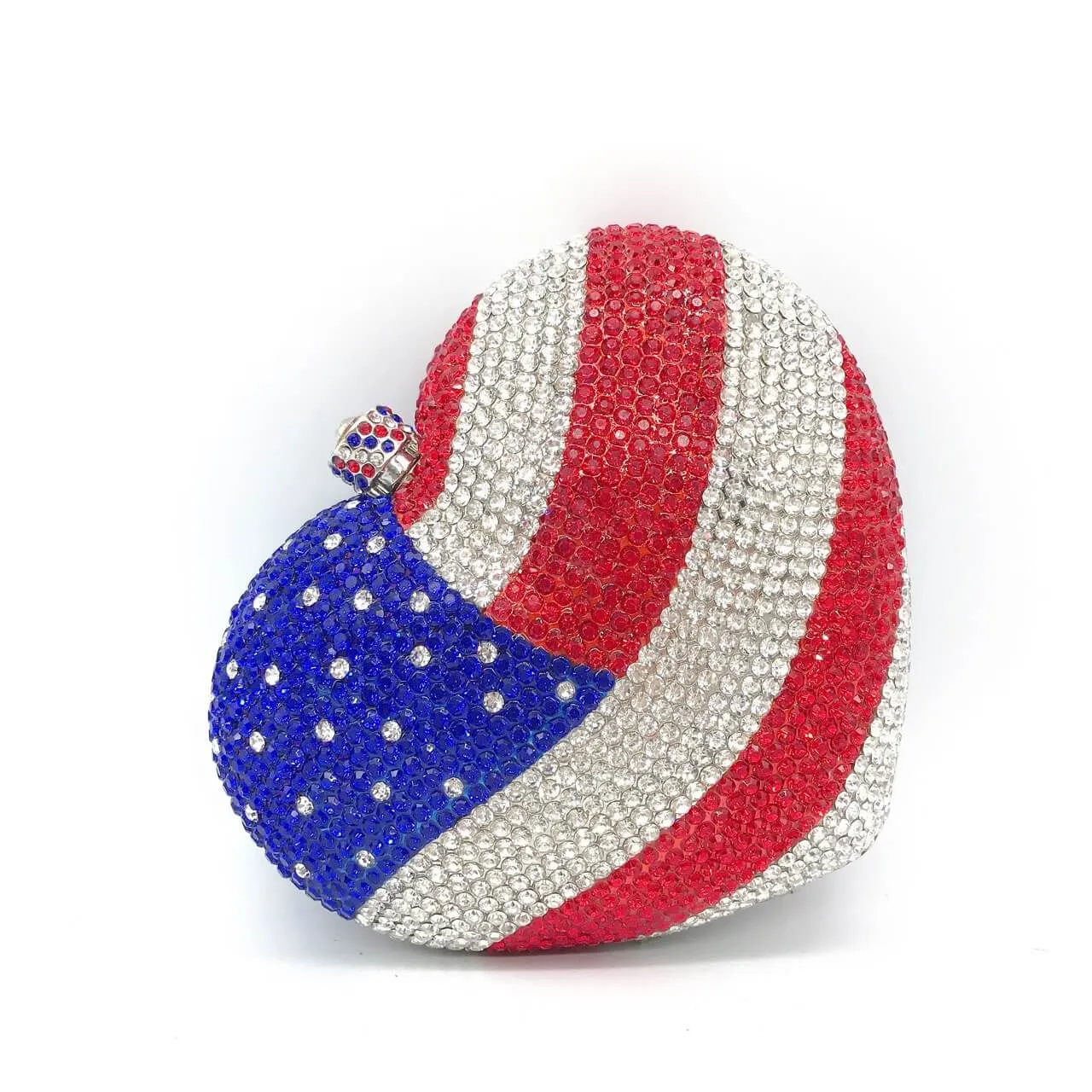 Luxury Crystal American Flag Clutch Bag