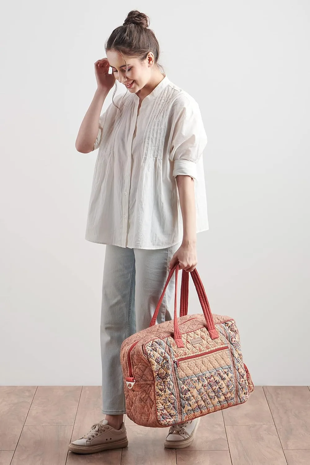 Maison d' Hermine Weekender Bags for Women Cotton Quilted Duffel Overnight Luggage Weekend Bag for Men Gym Sports Gifts Travel Business Travellers Family Trip
