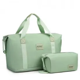 Mama & Baby Two Piece Expandable Waterproof Travel/Hospital Duffel Bag Set (Available in Apple Green/Beige/Pink/Navy/Blue/Purple)
