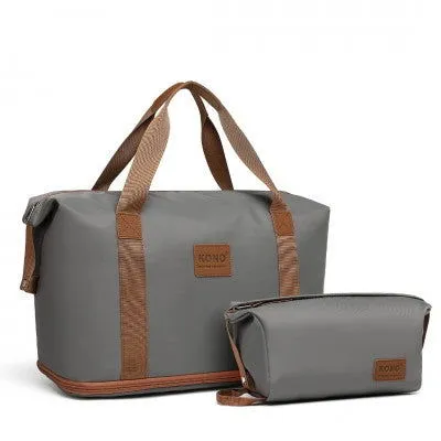Mama & Baby Two Piece Expandable Waterproof Travel/Hospital Duffel Bag Set (Available in Apple Green/Beige/Pink/Navy/Blue/Purple)