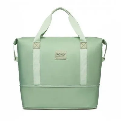 Mama & Baby Two Piece Expandable Waterproof Travel/Hospital Duffel Bag Set (Available in Apple Green/Beige/Pink/Navy/Blue/Purple)