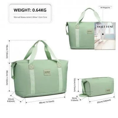 Mama & Baby Two Piece Expandable Waterproof Travel/Hospital Duffel Bag Set (Available in Apple Green/Beige/Pink/Navy/Blue/Purple)