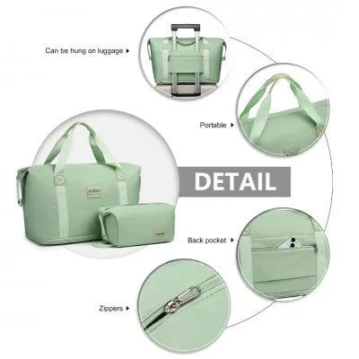 Mama & Baby Two Piece Expandable Waterproof Travel/Hospital Duffel Bag Set (Available in Apple Green/Beige/Pink/Navy/Blue/Purple)