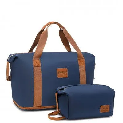 Mama & Baby Two Piece Expandable Waterproof Travel/Hospital Duffel Bag Set (Available in Apple Green/Beige/Pink/Navy/Blue/Purple)