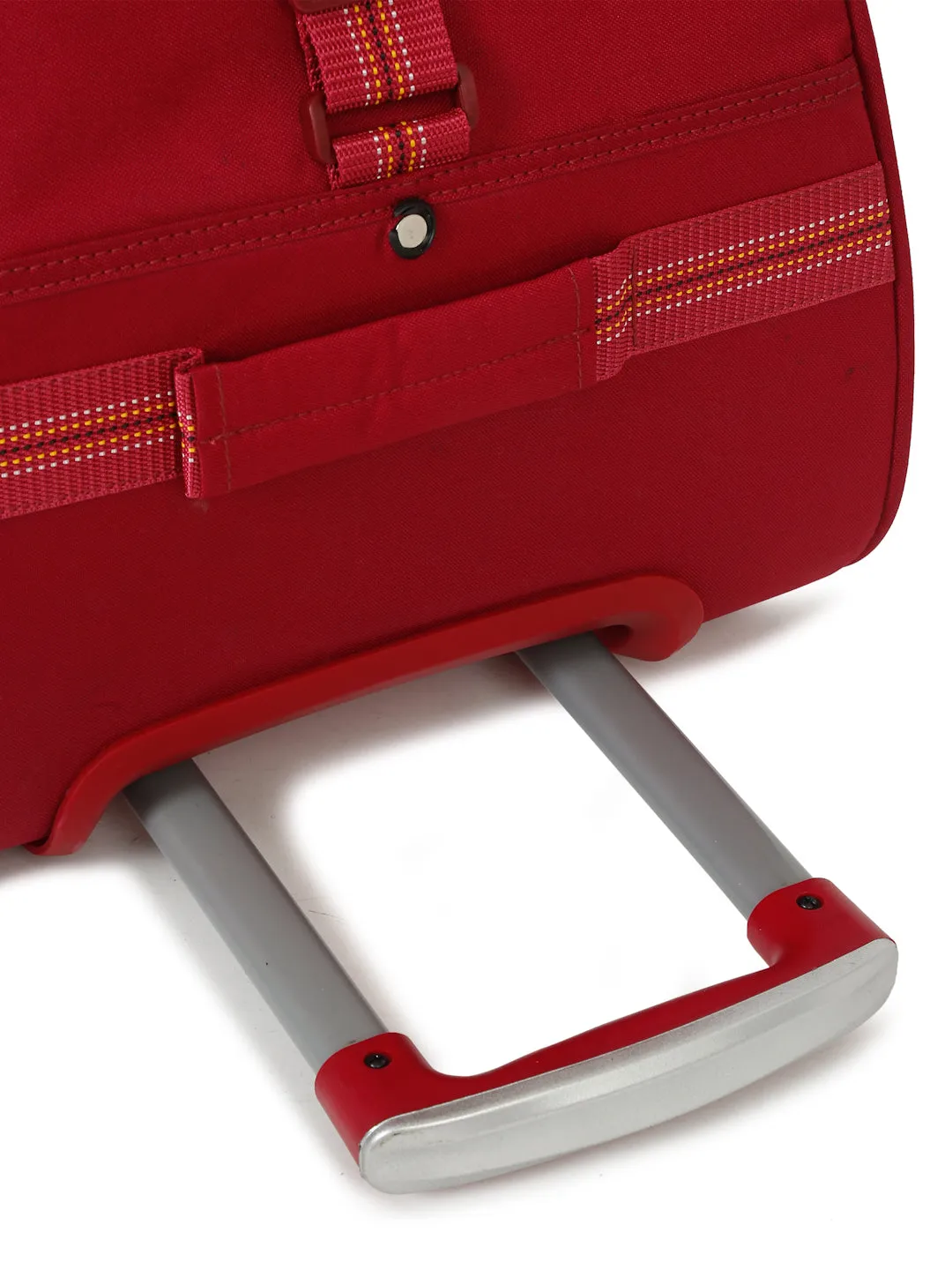 Maroon Printed Large Duffel Trolley Bag