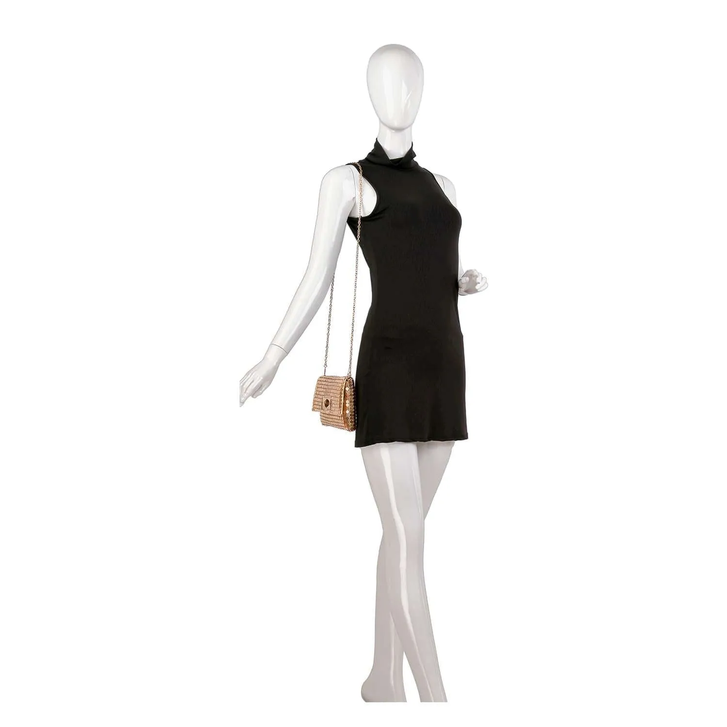 Metal Mesh Front Flap Evening Bag