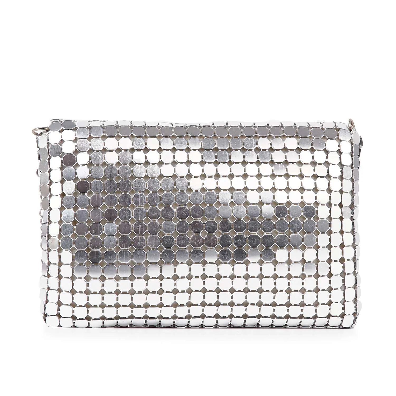 Metal Mesh Front Flap Evening Bag