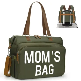 Moms Diaper Bag 4 in 1 Diaper Baby Tote, Hospital Bag for Labor & Delivery, Large Waterproof Baby Travel Weekender with 3 Insulated Pockets,Olive Green