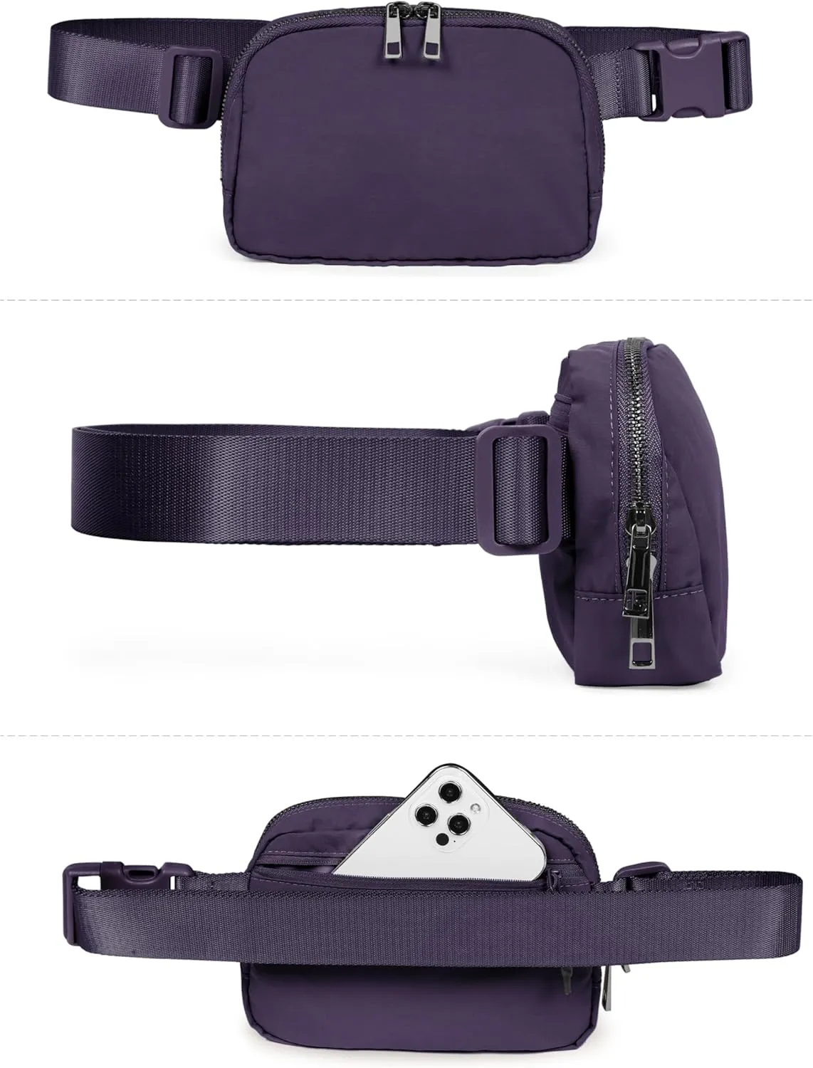 ODODOS Everywhere Belt Bag with Adjustable Strap, Small Waist Pouch Fanny Pack for Workout Running Travelling Hiking, Navy Cosmos
