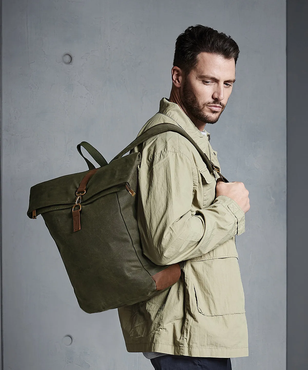 Olive Green - Heritage waxed canvas backpack