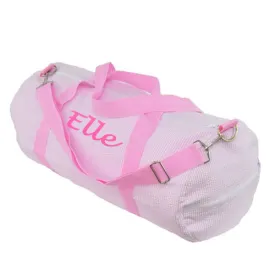 Personalized Weekender Duffel Bag by Mint  Pink Seersucker