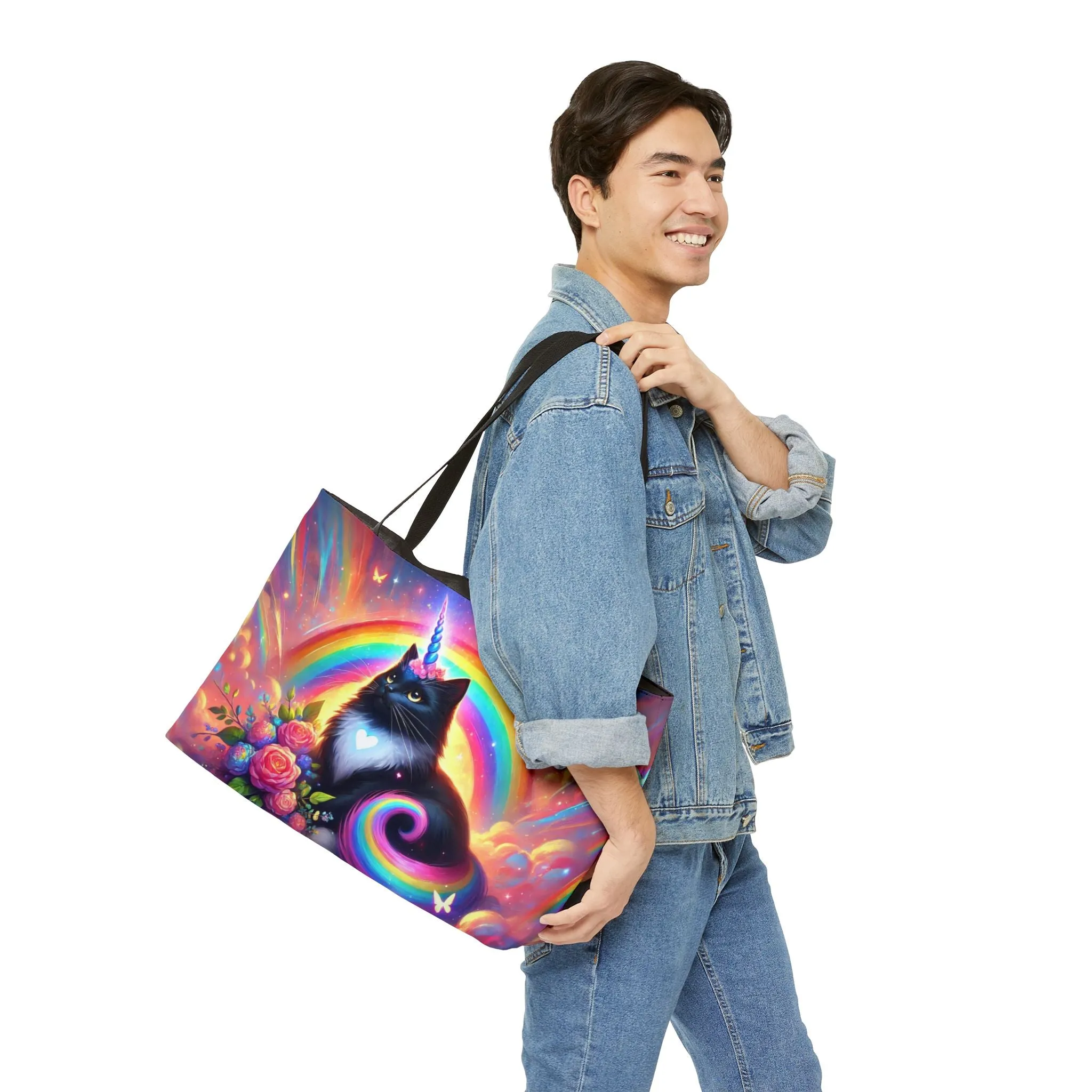 Pink Dreams Caticorn - Cat Unicorn Rainbow - Weekender Tote Bag