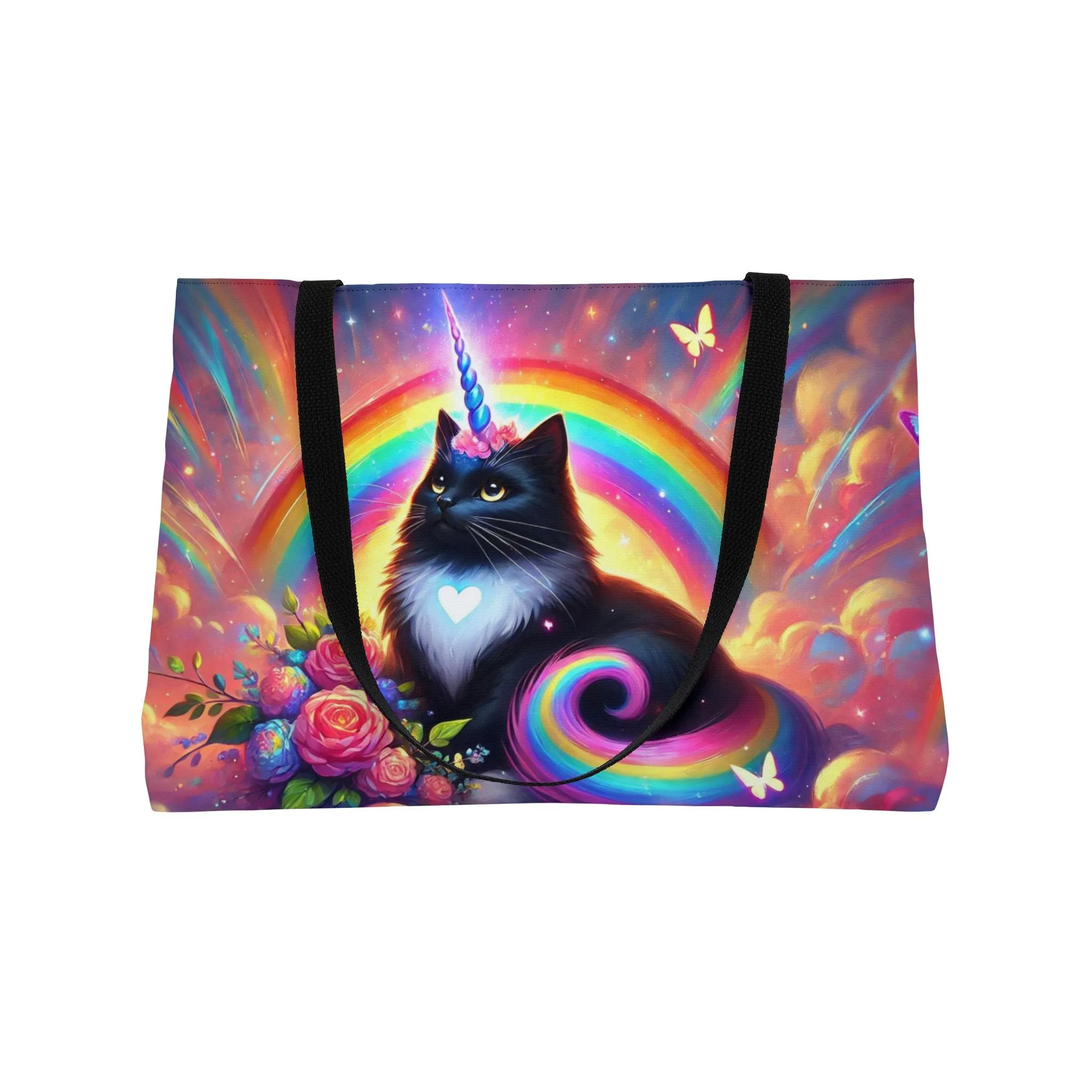 Pink Dreams Caticorn - Cat Unicorn Rainbow - Weekender Tote Bag