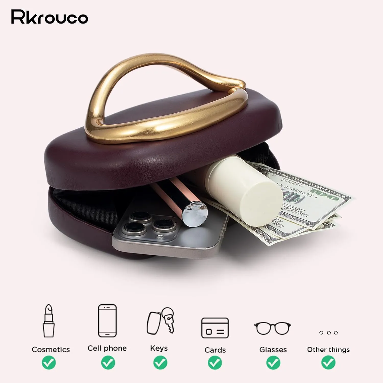 PU Leather Women's Evening Handbags Chocolates Clutch Purse Easy Match with Chain Crossbody Metal Decoration Shoulder Bag