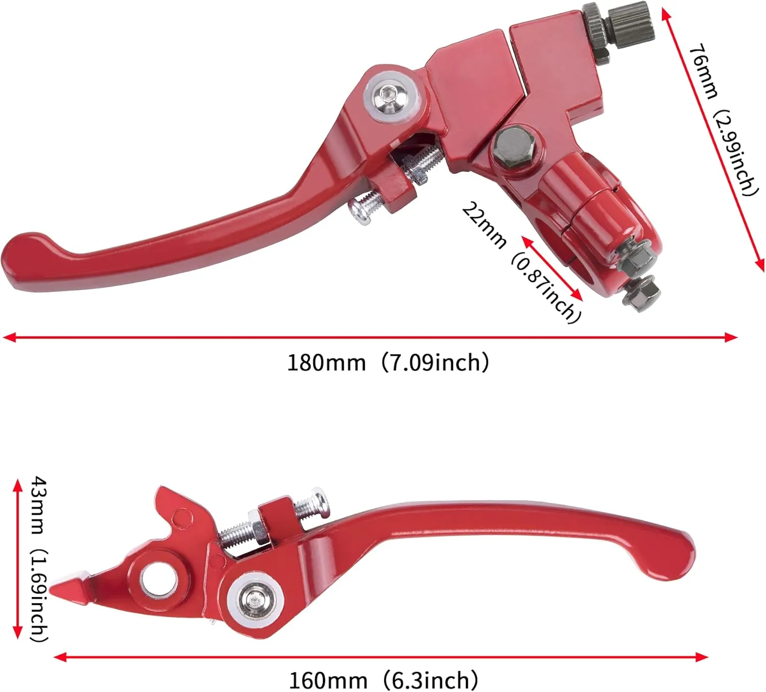 Red Folding Aluminum Clutch Brake Lever for 22mm 7/8 inch Handlebar 110cc 125cc 140cc TTR 125cc SSR Xmotos Apollo 125 Pit Dirt Bike Motorcycle