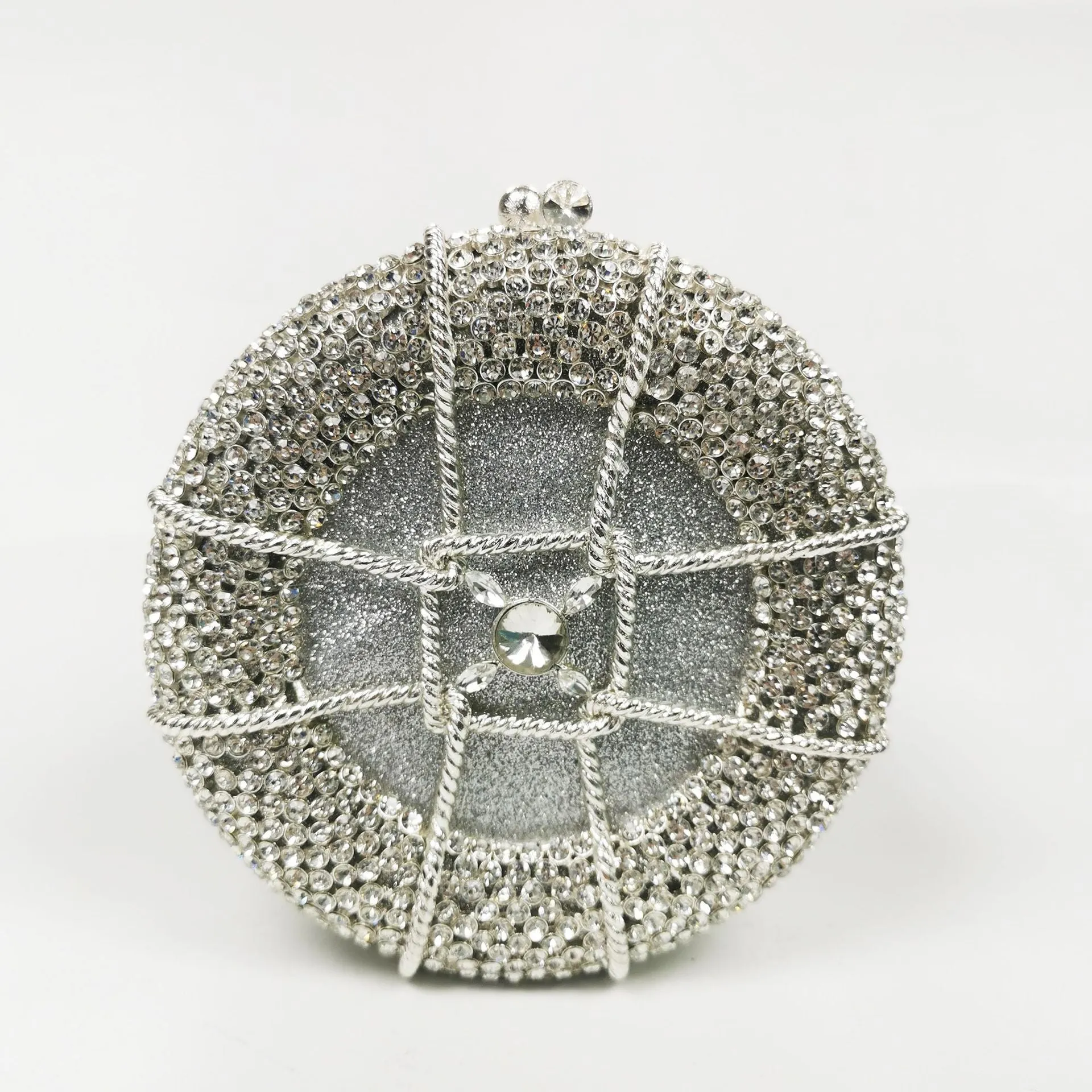 Rhinestone Crystal Unique Round Clutch