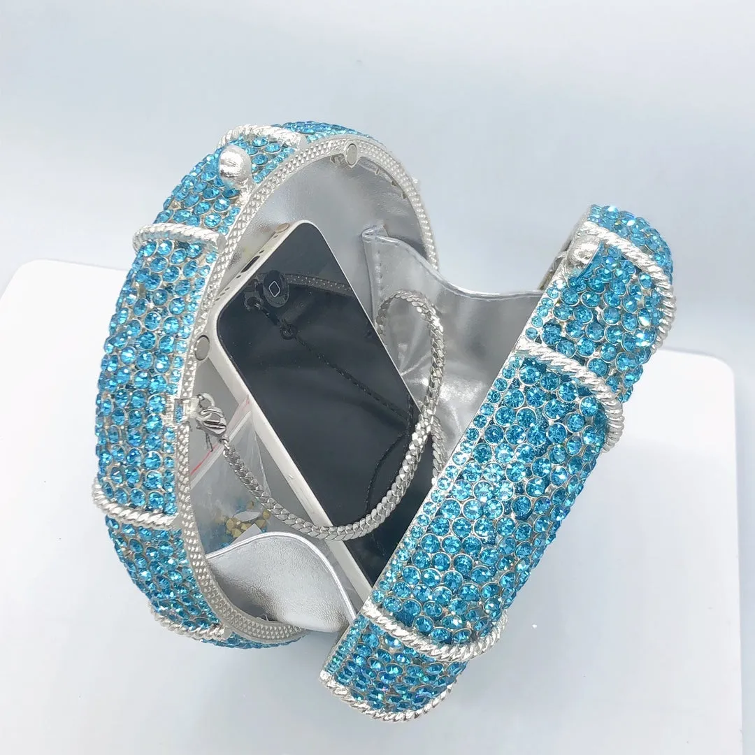 Rhinestone Crystal Unique Round Clutch