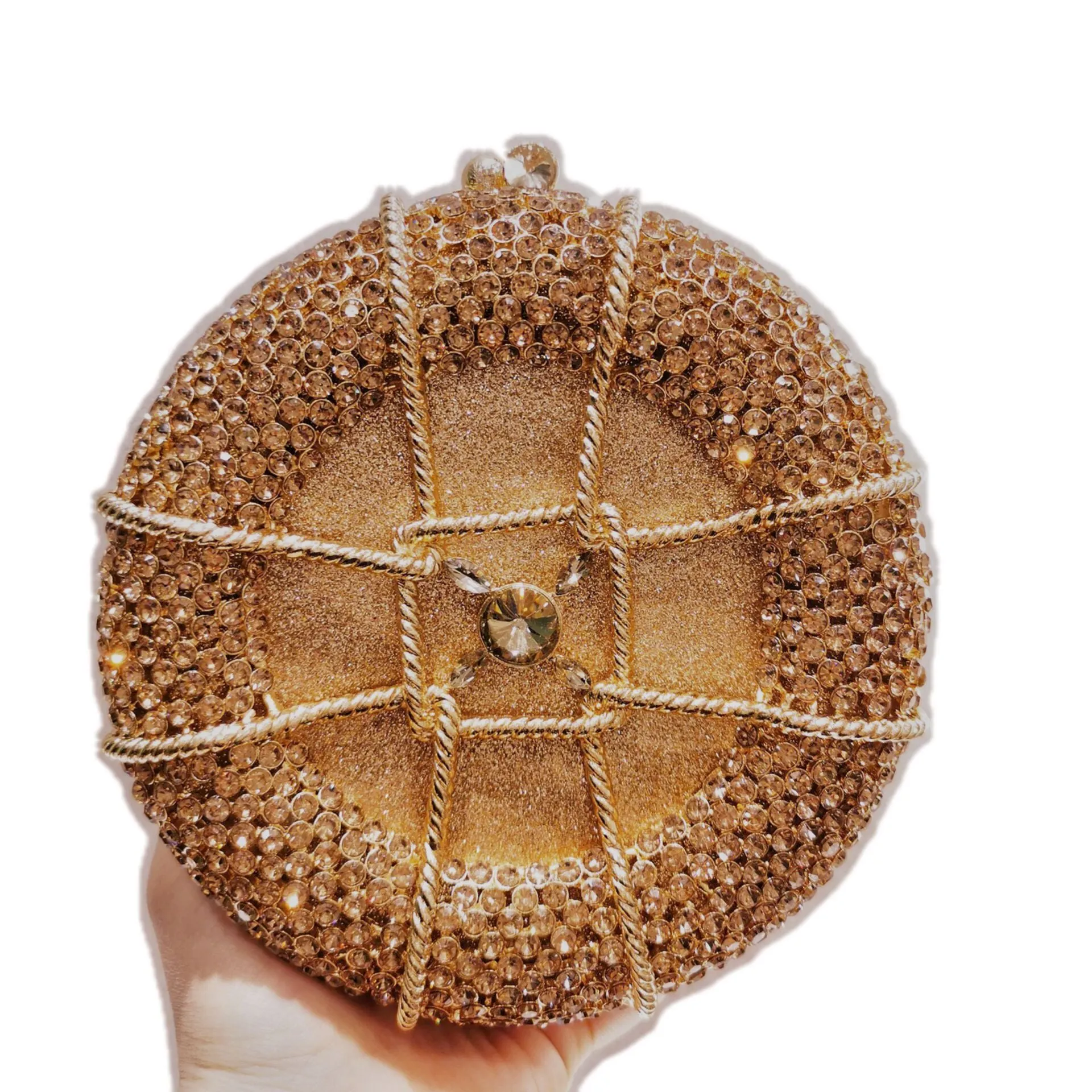 Rhinestone Crystal Unique Round Clutch
