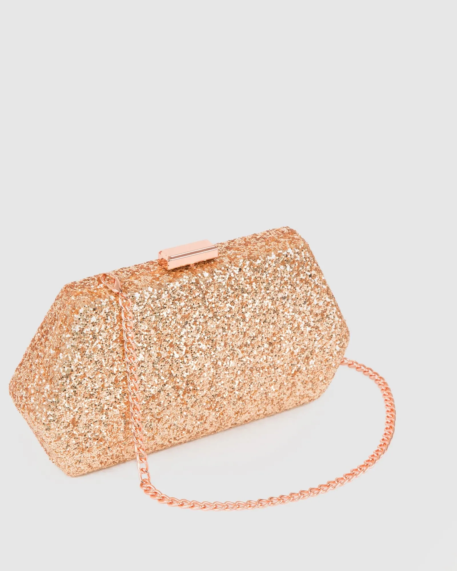 Rose Gold Mya Hardcase Clutch Bag