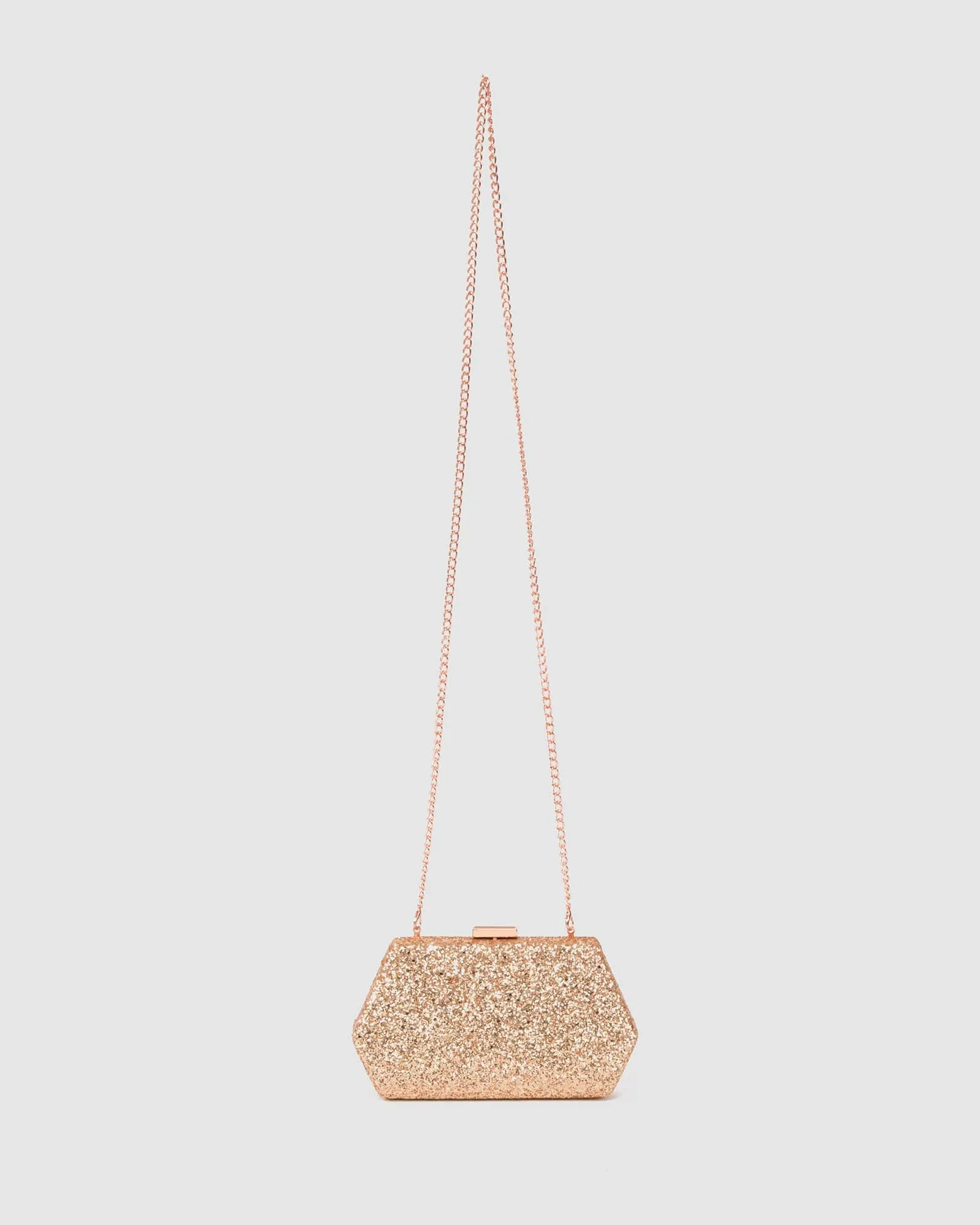 Rose Gold Mya Hardcase Clutch Bag
