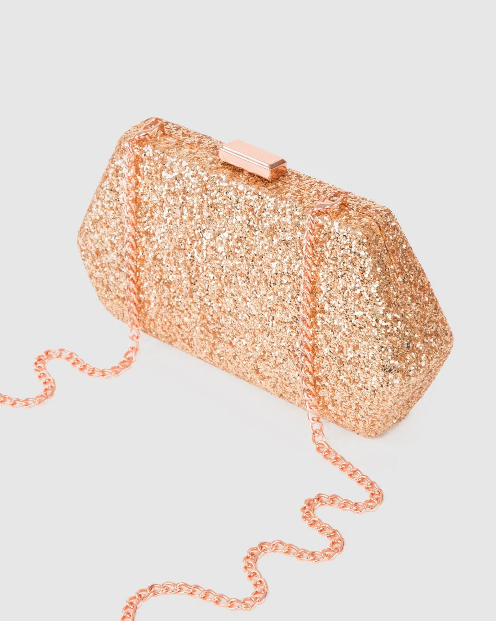 Rose Gold Mya Hardcase Clutch Bag