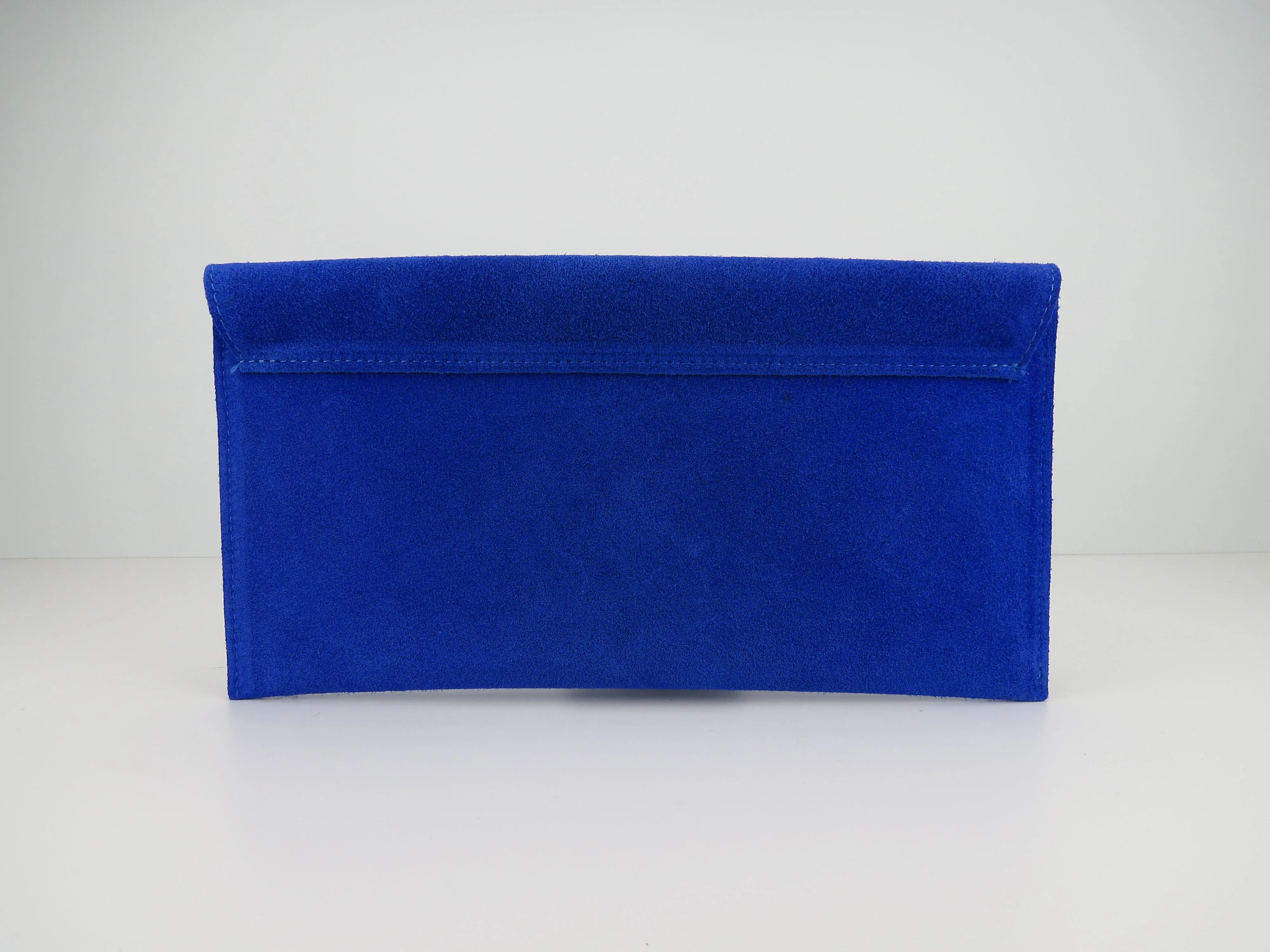 Royal Blue Suede Leather Clutch