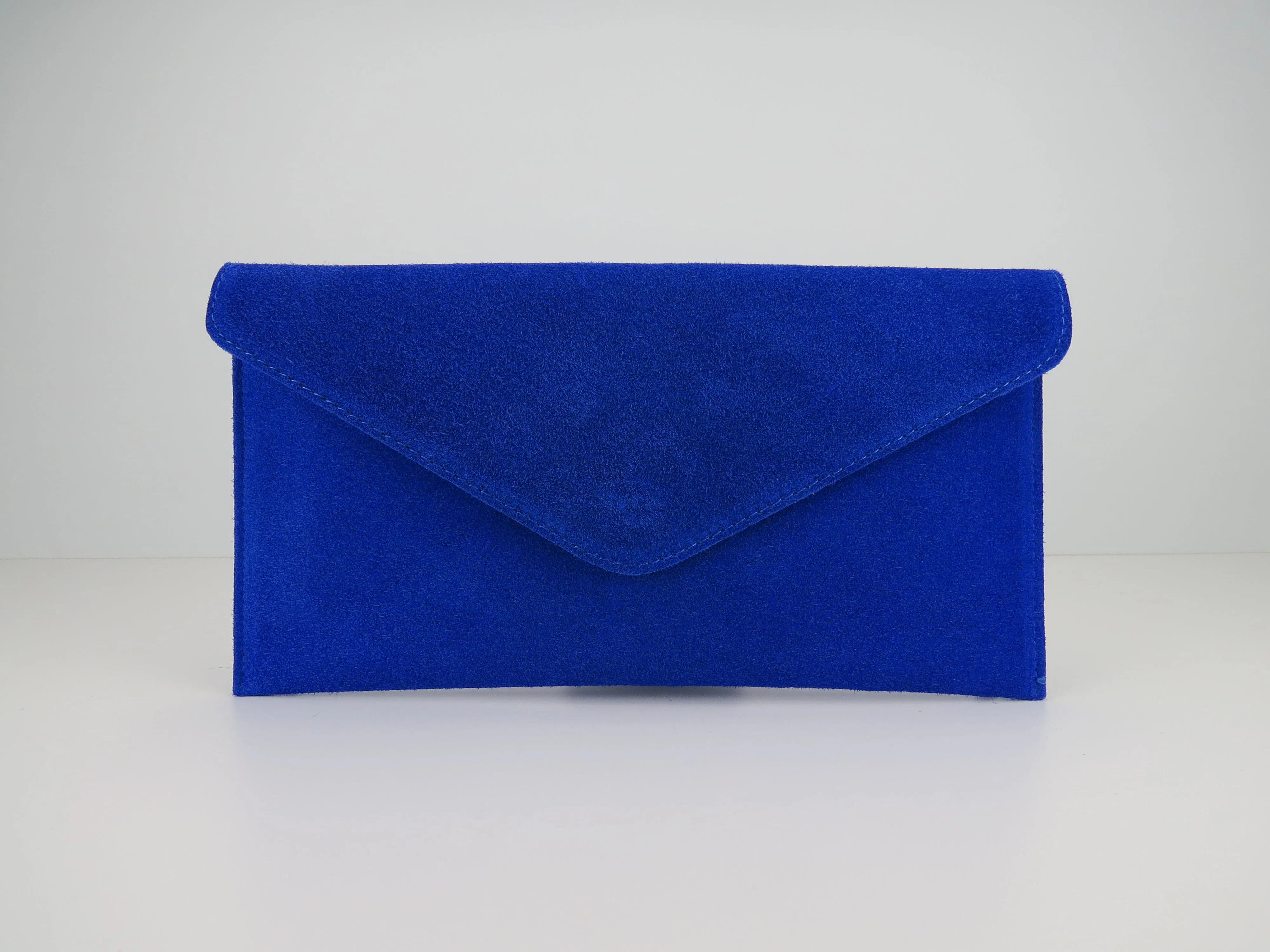 Royal Blue Suede Leather Clutch