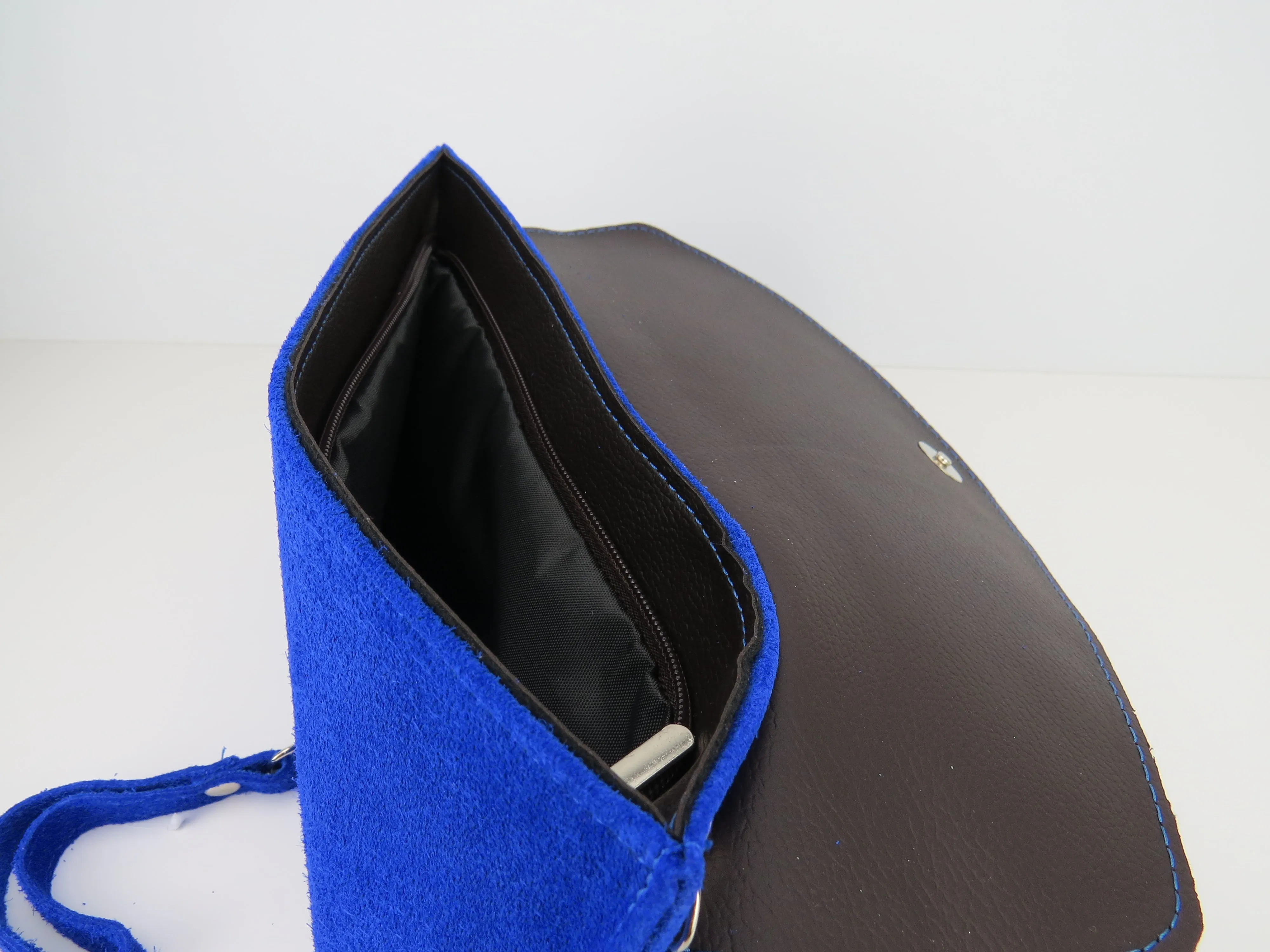 Royal Blue Suede Leather Clutch
