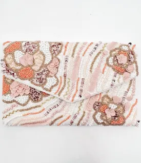 Shades of Peach Beaded Clutch