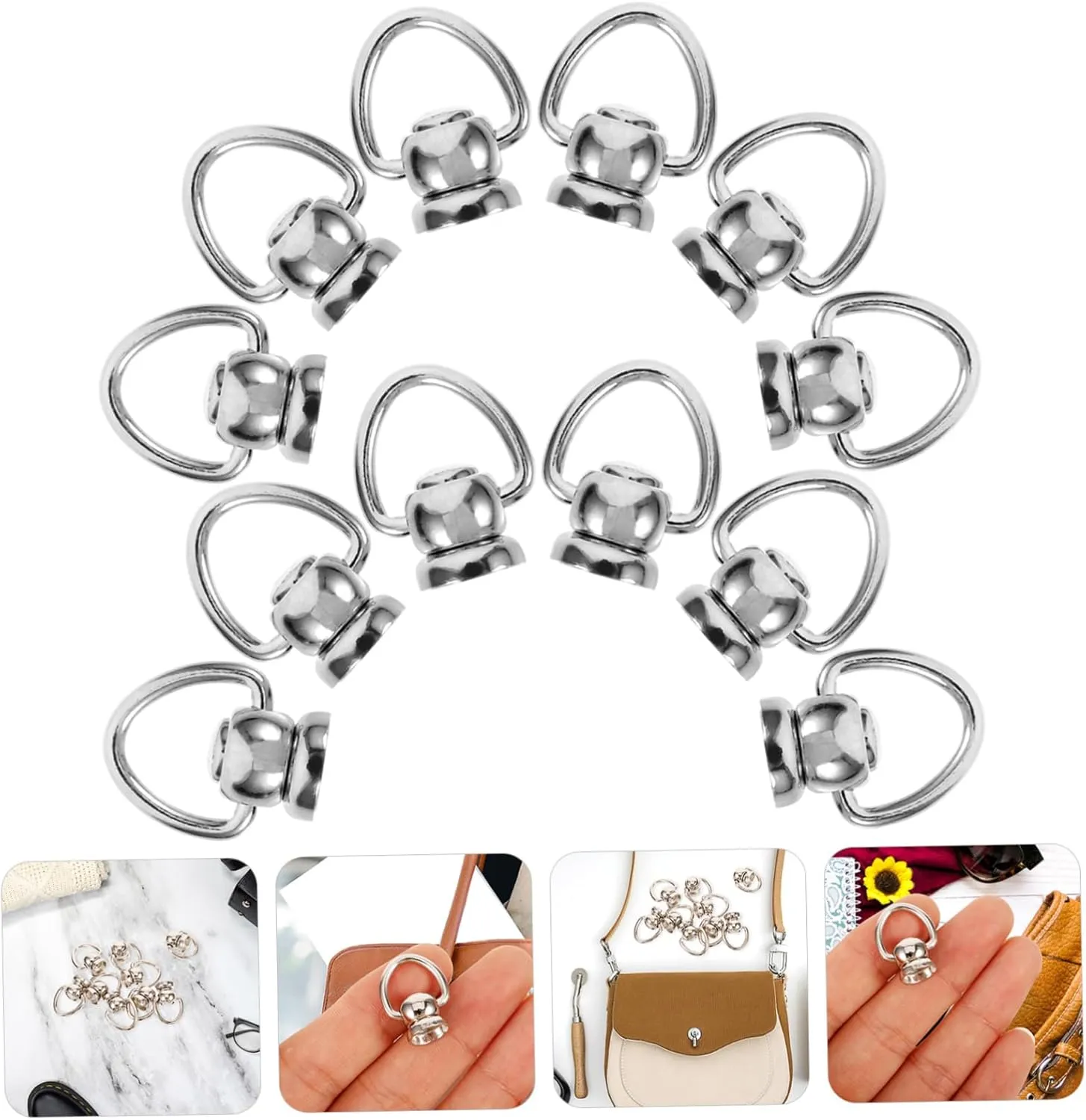 SHINEOFI Stylish Luggage Buckle Chain Link Parts 10 Pack Purse Chain Buckles Bag Hardware Supplies