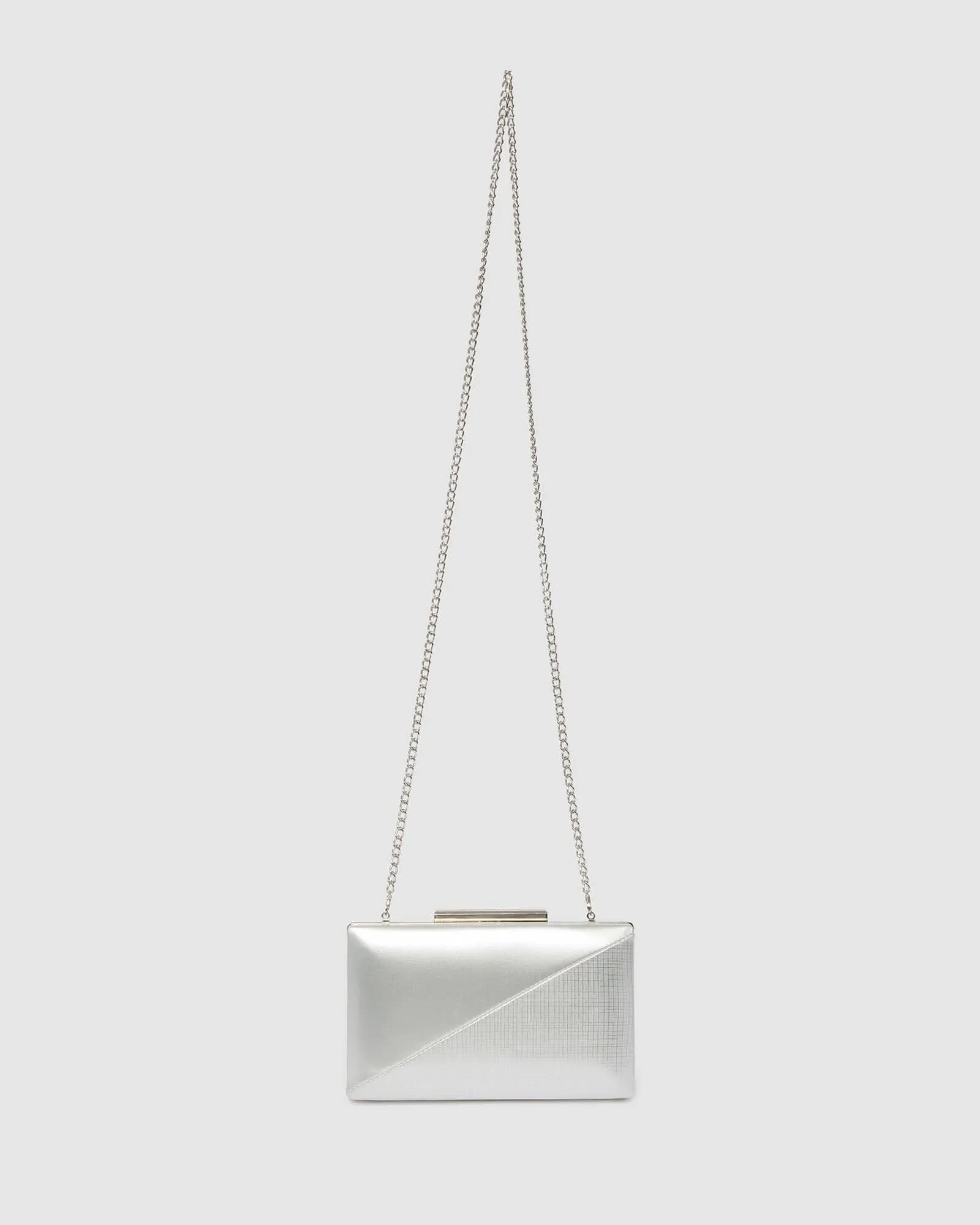 Silver Jaimi Hardcase Clutch Bag