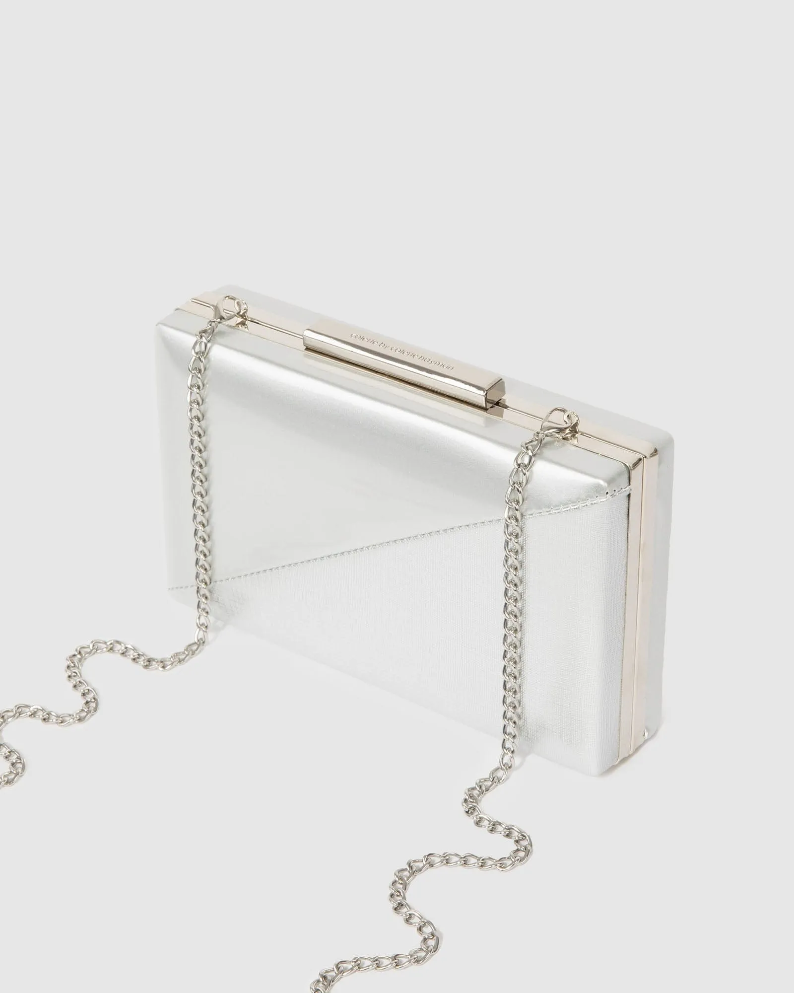 Silver Jaimi Hardcase Clutch Bag
